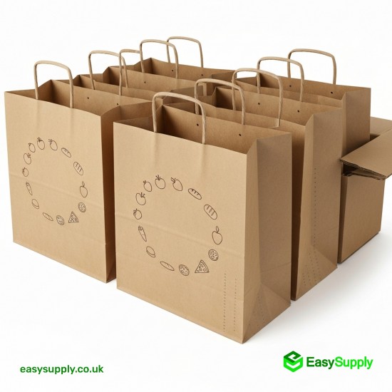 Large White SOS External Flat Handle Bags Size: 250 x 140 x 300 mm 250 Pcs Foil Bags