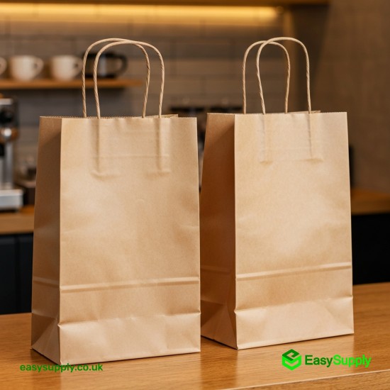 Large Brown SOS Flat Handle Bag Internal 25 x 14 x 29 cm 225 Pcs Foil Bags