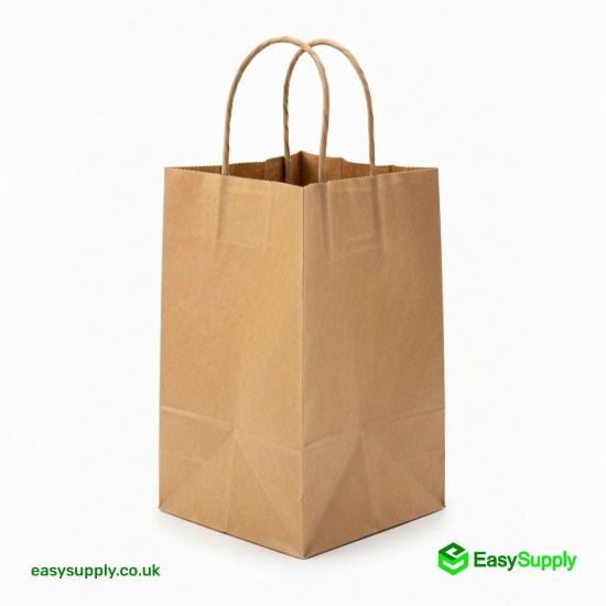 Small Brown SOS Paper Bag External Flat Handles 250 Pcs Foil Bags
