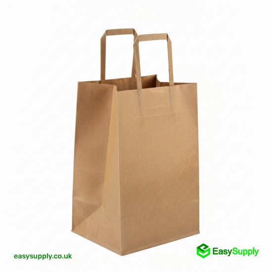 Medium Brown SOS Paper Bag Internal Flat Handle 220 x 100 x 240 mm 250 Pcs Foil Bags