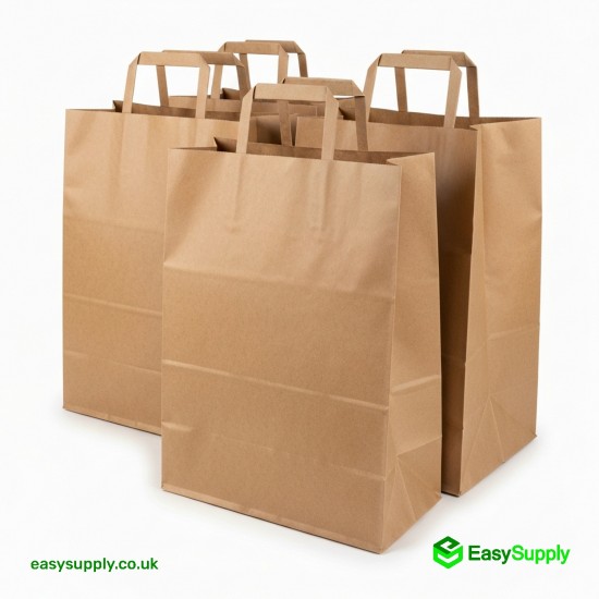 Medium Brown SOS Paper Bag Internal Flat Handle 220 x 100 x 240 mm 225 Pcs Foil Bags