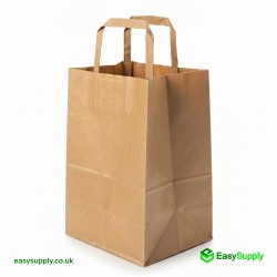 Small Brown SOS Paper Bag Internal Flat Handles Size:19 x 8 x 25 cm 225 Pcs 