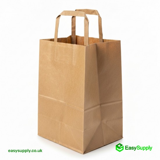 Small Brown SOS Paper Bag Internal Flat Handles Size:19 x 8 x 25 cm 225 Pcs Foil Bags