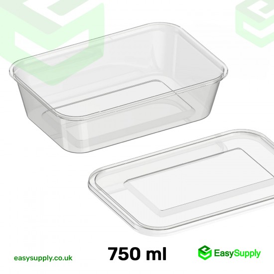 750 ml Microwave Food Containers with Lids
