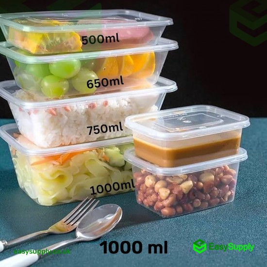 1000 ml Microwave Food Containers with Lids