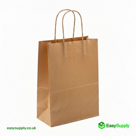 Jumbo Brown Plain Twisted Handle Paper Bags 320 x 210 x 320 100 Pcs Approx Foil Bags
