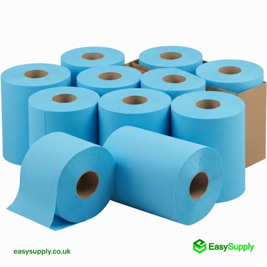 Blue Centrefeed 100 M 165 mm Embossed 6 Rolls Cleaning Products