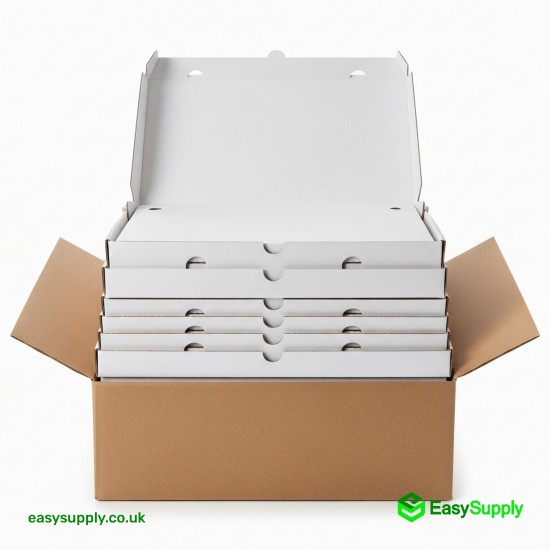 16 Plain White Premium Quality Pizza Boxes 45 Pcs