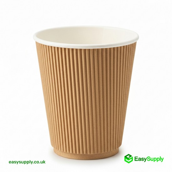 8 oz Brown Kraft Ripple Cups 500 Pcs