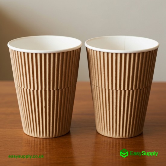 8 oz Brown Kraft Ripple Cups 500 Pcs