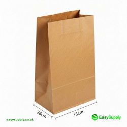 Jxxl 32 Jumbo Brown S.o.s Paper Bag Internal Flat Handles Size: 320 x 210 x 260 mm 250 Pcs 