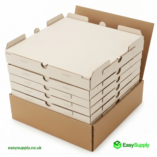 24 Plain White Premium Quality Pizza Boxes 45 Pcs