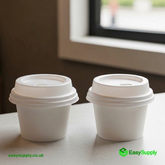 16 oz 12 White Ripple Cup Lids 500 Pcs Cups