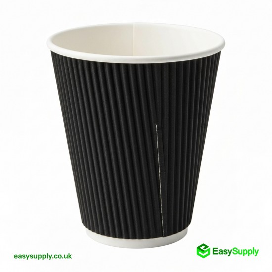 8 oz Black Ripple Cup Lids 500 Pcs Cups