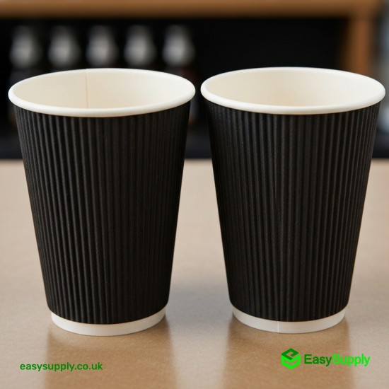 8 oz Black Ripple Cup Lids 500 Pcs Cups