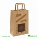 Small Brown SOS Paper Bag Internal Flat Handles Size:19 x 8 x 25 cm 250 Pcs Foil Bags